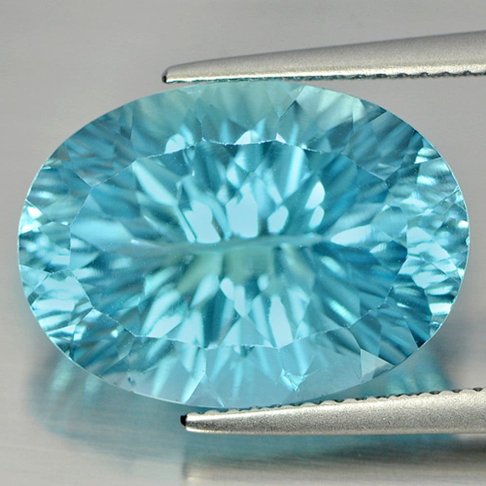 Natural Blue Topaz 16.14 Ct. Clean Oval Shape 18 x 13 Mm. Gemstone From Brazil (1 of 3)