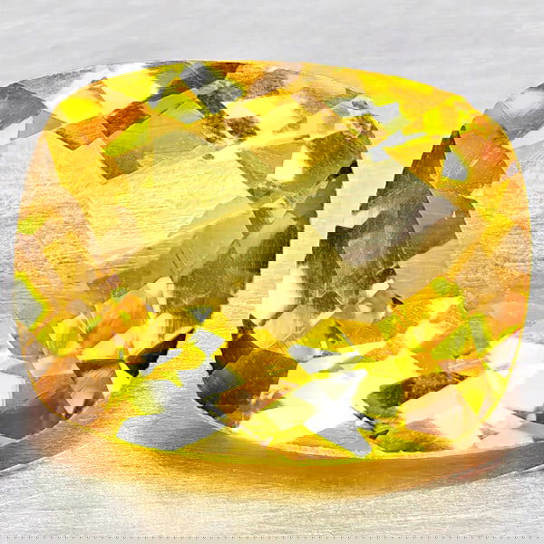 Natural Yellow Citrine 2.43 Ct. Cushion Checkerboard 10.2 x 8.1 Mm. Gemstone From Brazil: Product ID: 801815292 Product Name: Natural Citrine Weight: 2.43 CT. Size: 10.2 x 8.1 x 5.2 MM. Shape: Cushion Checkerboard Color: Yellow Clarity:VSI Luster: Good Gems Origin: Brazil Treatment: Unheat