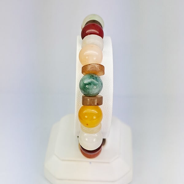 Natural Multi Color Jade 171.66 Ct. Beads Stretch Bracelet Gemstone From Thailand (1 of 3)