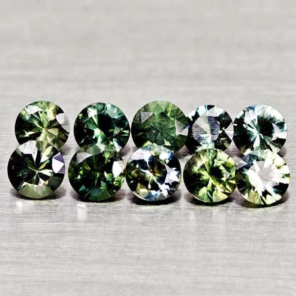 Natural Fancy Color Sapphire 1.89 Ct. 10 Pcs. Round Diamand Cut 3.4 Mm Gemstones From Tanzania (1 of 3)