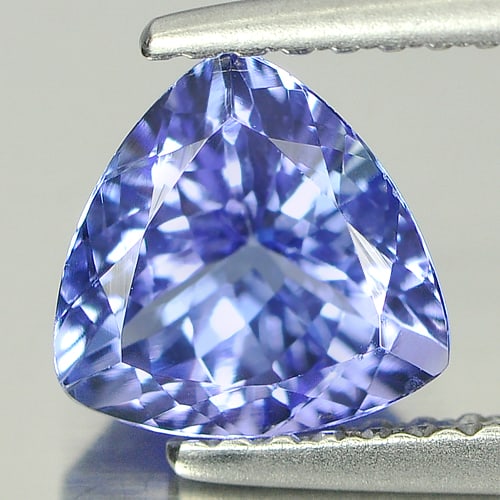 Natural Violetish Blue Tanzanite 1.36 Ct. Clean Trilliant Shape 7.2 x 7.1 Mm. Gemstone From Tanzania (1 of 3)