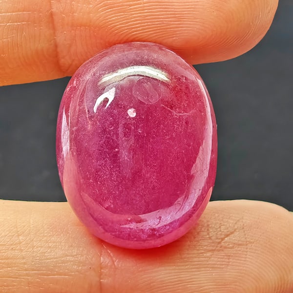 Natural Pink Red Ruby 32.19 Ct. Oval Cabochon Shape 20 x 15.6 Mm Gemstone From Madagascar (1 of 3)