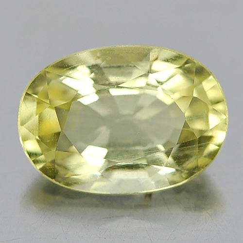 Natural Light Yellow Beryl 0.97 Ct. Oval Shape 7.9 x 5.6 Mm. Gemstone Unheated From Brazil (1 of 3)