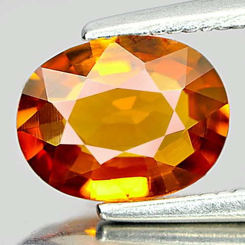 Natural Yellow Orange Sapphire 1.14 Ct. Oval Shape 8 x 6.1 Mm. Gemstone From Thailand (1 of 3)