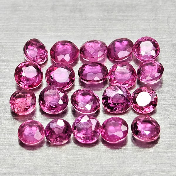 Natural Pinkish Red Ruby 1.28 Ct. 20 Pcs Round Shape 2.4 Mm Gemstones from Thailand (1 of 3)