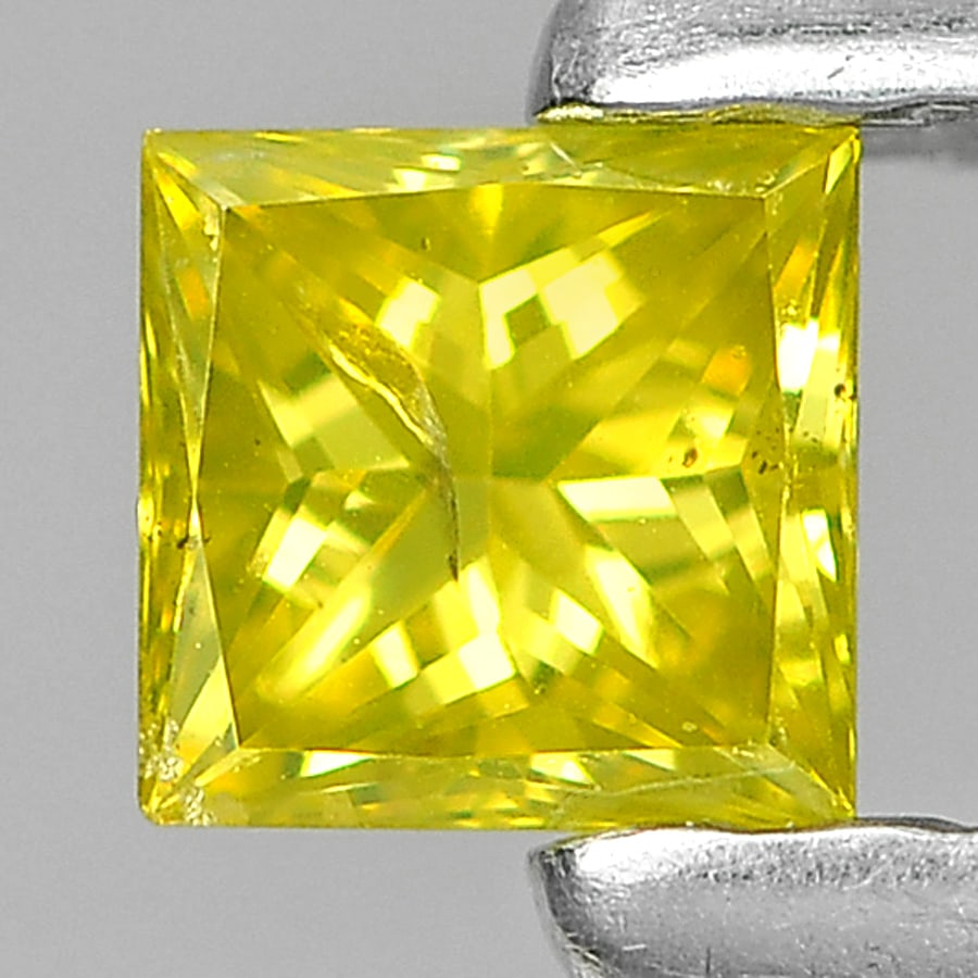 Natural Yellow Diamond 0.12 Ct. Square Princess Cut 2.8 Mm. From Belgium: Product ID: 802104531 Product Name: Natural Enhanced Diamond Weight: 0.12 CT. Size: 2.8 x 2.8 x 1.9 MM. Shape: Square Princess Cut Color: Yellow Clarity:SI1 Luster: Scintillating Gems Origin: Belgium