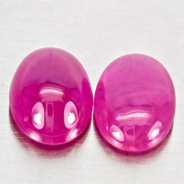 Natural Pink Red Jonson Ruby 1.31 Ct. 2 Pcs Oval Cabochon Shape 6.2 x 4.2 Mm Gemstones From (1 of 3)