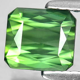 Natural Green Tourmaline 1.59 Ct. VVS Octagon Shape 7 x 6.2 Mm. Unheated Gemstone From Nigeria (1 of 3)