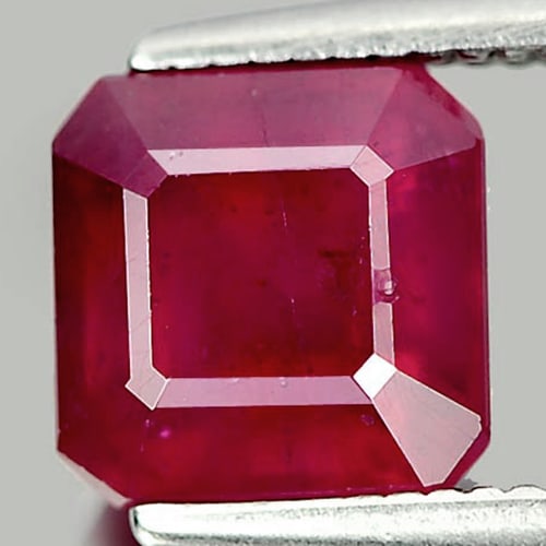 Natural Pinkish Red Ruby 2.28 Ct. Octagon Shape 6.6 x 6.6 x 5 Mm. Gemstone From Madagascar (1 of 3)