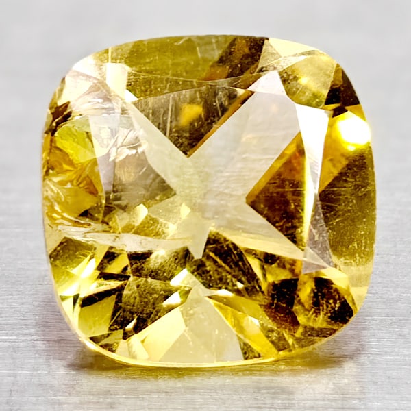 Natural Yellow Citrine 1.35 Ct. Cushion Shape 7.1 Mm Gemstones From Brazil: Product ID: 801815055 Product Name: Natural Citrine Weight: 1.35 CT. Size: 7.1 x 7.1 x 4.5 MM. Shape: Cushion Shape Color: Yellow Clarity:IF Luster: Good Gems Origin: Brazil Treatment: Unheated Crysta