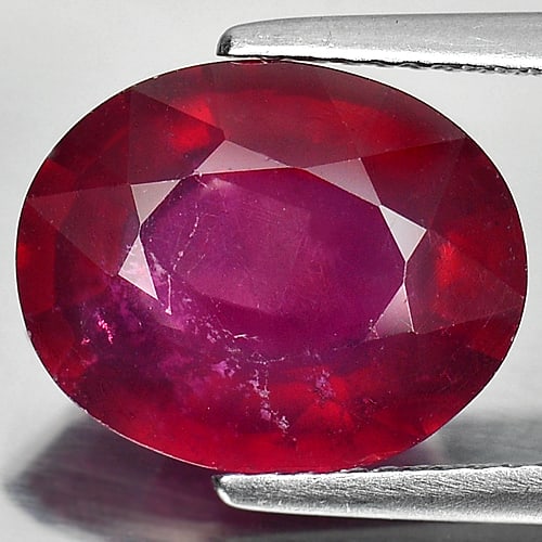 Natural Red Ruby 6.79 Ct. Oval Shape 12.7 x 10.4 Mm. Gemstone From Mozambique (1 of 3)