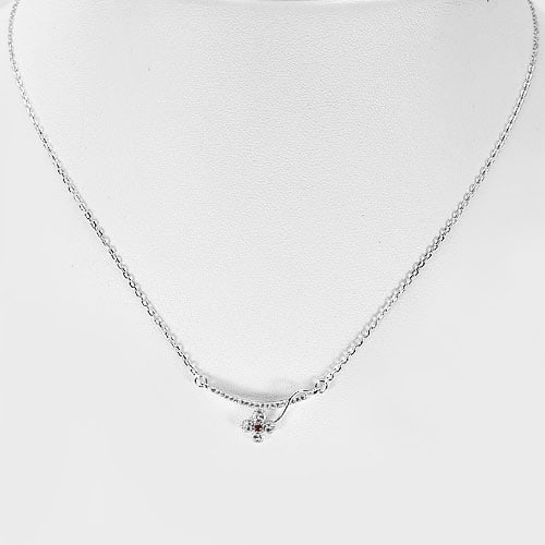 925 Sterling Silver Necklace Jewelry Flower Design Length 17 Inch. (1 of 3)