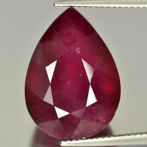 Natural Red Ruby 25.53 Ct. Pear Shape 19.3 x 14 Mm. Gemstone From Madagascar (1 of 3)