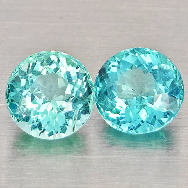 Natural Paraiba Color Apatite 1.19 Ct. 2 Pcs Round Shape 5 Mm Gemstones From Tanzania: Product ID: 800613658 Product Name: Natural Apatite Weight: 1.19 CT. Size: 5 x 5 x 3.7 MM. Shape: Round Shape Color: Paraiba Color Clarity:SI1 Luster: Good Gems Origin: Tanzania Treatment: Unheated Cr
