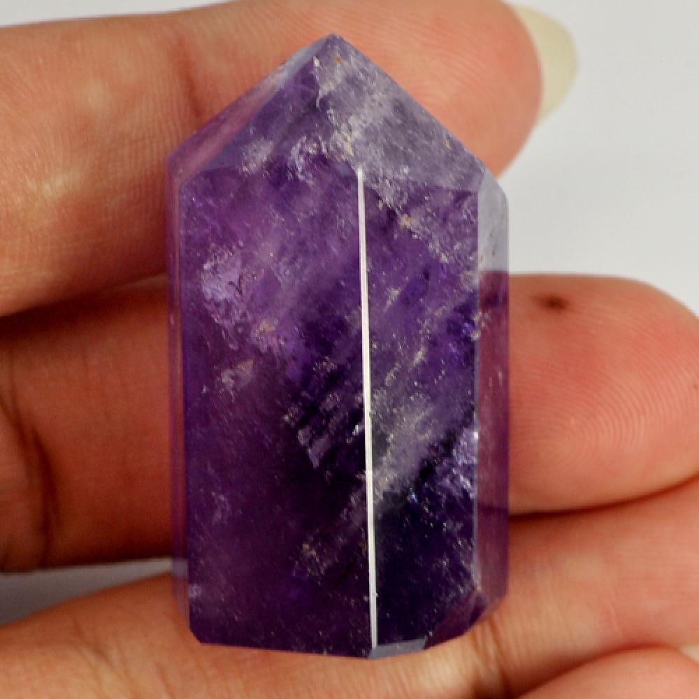 Natural Purple Amethyst 116.75 Ct. Rough Shape 35 x 18 Mm Gemstone From Brazil: Product ID: 818300499 Product Name: Natural Rough Weight: 116.75 CT. Size: 35 x 18 x 15 MM. Shape: Rough Color: Purple Clarity:Opaque Luster: Good Gems Origin: Brazil Treatment: Unheated Crystal Struc