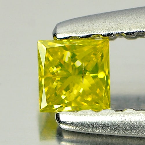 Natural Yellow Diamond 0.11 Ct. Square Princess Cut 2.8 Mm From Belgium: Product ID: 802104098 Product Name: Natural Enhanced Diamond Weight: 0.11 CT. Size: 2.8 x 2.8 x 1.7 MM. Shape: Square Princess Cut Color: Yellow Clarity:SI1 Luster: Good Gems Origin: Belgium Treatment