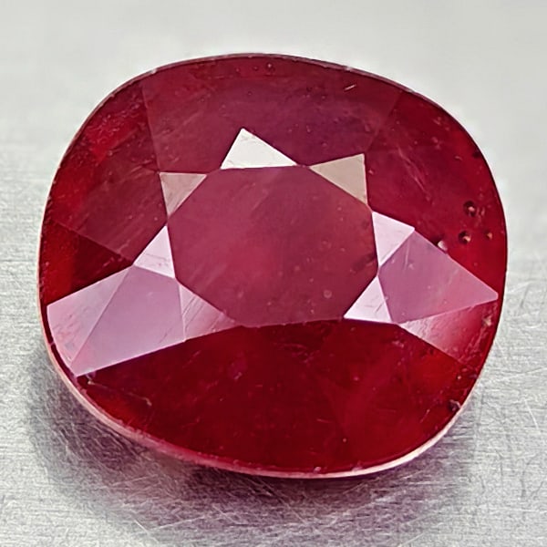 Natural Red Ruby 3.66 Ct. Cushion Shape 8.3 Mm. Gemstone From Madagascar: Product ID: 805935083 Product Name: Natural Ruby Weight: 3.66 CT. Size: 8.3 x 9.2 x 4.8 MM. Shape: Cushion / Mixed Color: Red Clarity:VSI Luster: Good Gems Origin: Madagascar Treatment: Heated (Lead-g
