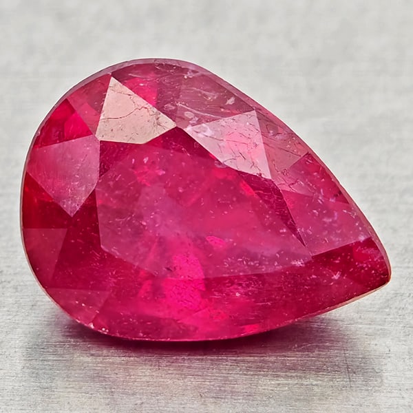 Natural Natural Purplish Red Ruby 2.08 Ct. Pear Shape 9.1 x 6.8 Mm Gemstone From Madagascar (1 of 3)