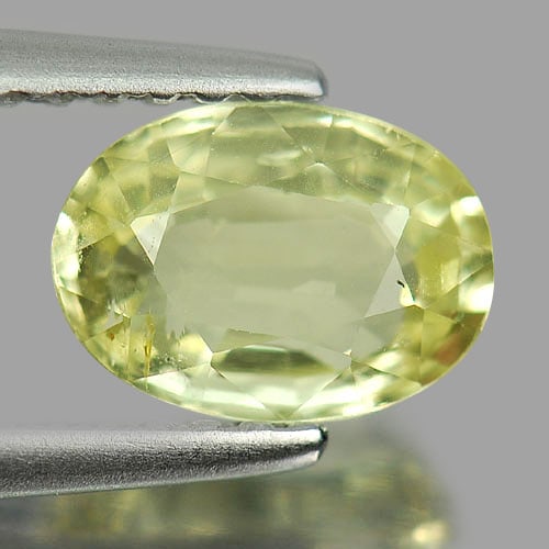 Natural Yellow Chrysoberyl 1.20 Ct. Oval Shape 7.5 x 5.4 Mm. Gemstone From Madagascar (1 of 3)