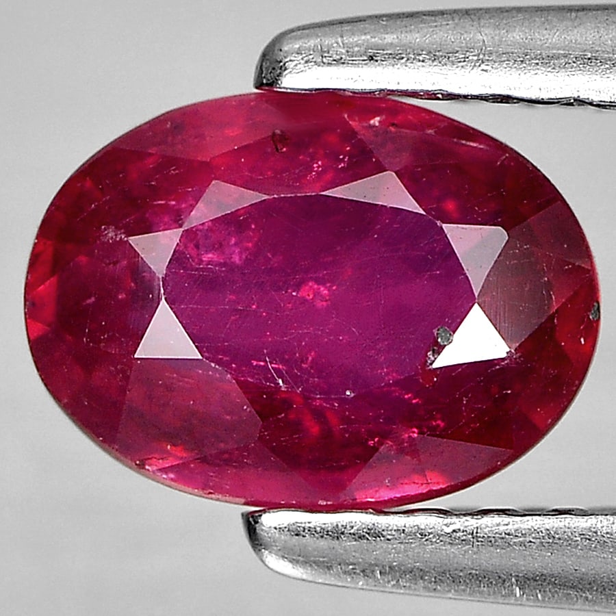 Natural Purplish Red Ruby 1.06 Ct. Oval Shape 7 x 5 Mm Gemstone From Madagascar: Product ID: 805934861 Product Name: Natural Ruby Weight: 1.06 CT. Size: 7 x 5.2 x 3 MM. Shape: Oval Color: Red Clarity:SI2 Luster: Good Gems Origin: Madagascar Treatment: Heated (Lead glass fillin Cry