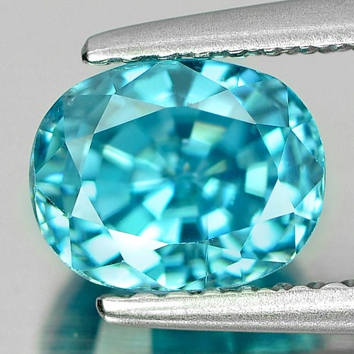 Natural Blue Zircon 2.42 Ct. Oval Shape 7.3 x 5.8 Mm. Gemstone From Cambodia (1 of 3)