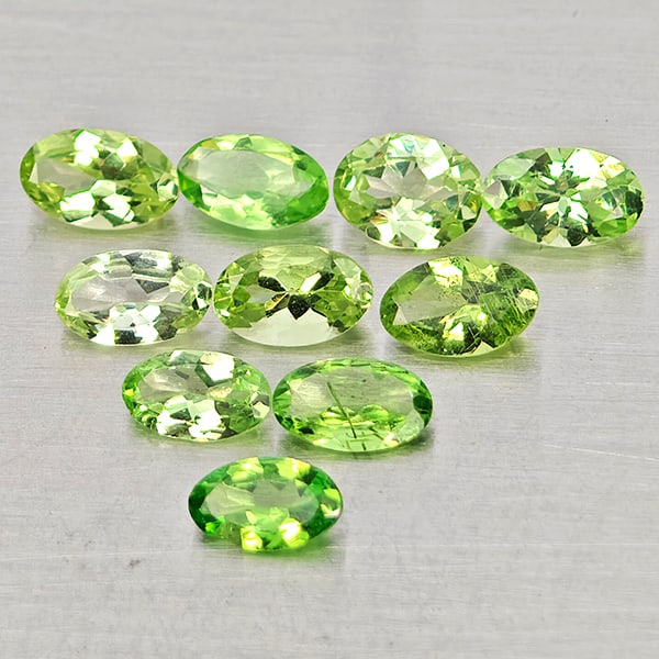 Natural Green Tsavorite Garnet 2.42 Ct. 10 Pcs Oval Shape Gemstone From Tanzania (1 of 3)