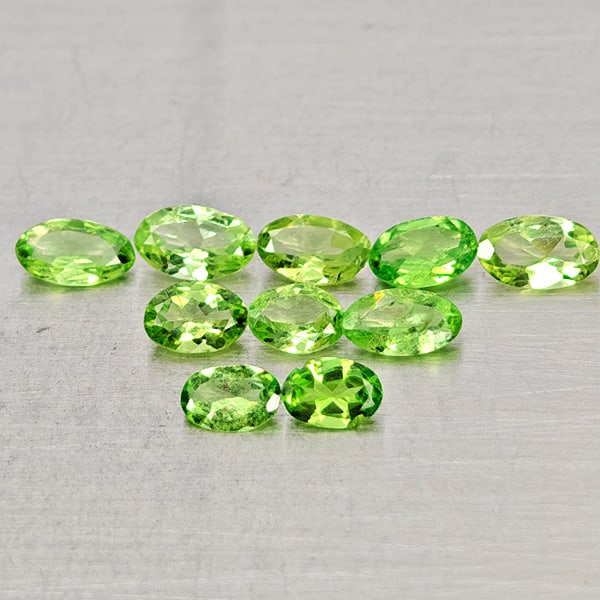Natural Green Tsavorite Garnet 1.82 Ct. 10 Pcs Oval Shape Gemstone From Tanzania (1 of 3)