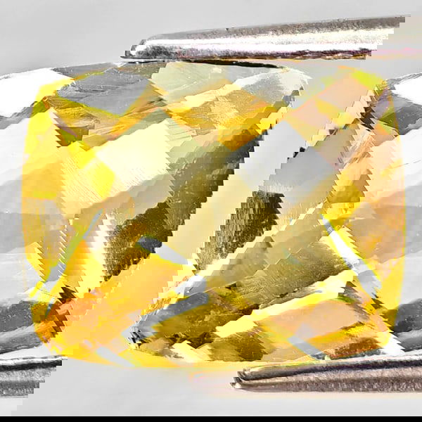 Natural Yellow Citrine 2.76 Ct. Cushion Checkerboard Cut 10.2 x 8.2 Mm Gemstone From Brazil: Product ID: 801815222 Product Name: Natural Citrine Weight: 2.76 CT. Size: 10.2 x 8.2 x 5.2 MM. Shape: Cushion Checkerboard Cut Color: Yellow Clarity:VVS - VSI Luster: Good Gems Origin: Brazil Treatme