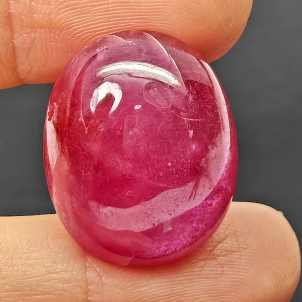 Natural Pink Red Ruby 33.45 Ct. Oval Cabochon Shape 21 x 17.3 Mm Gemstone From Madagascar (1 of 3)