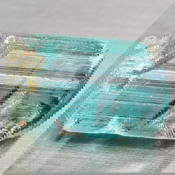 Natural Blueish Green Tourmaline 5.38 Ct. Rough Shape 11.4 x 6.8 Mm Gemstone from Nigeria (1 of 3)