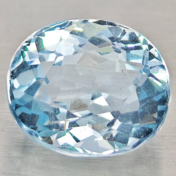 Natural Baby Blue Aquamarine 1.51 Ct. Oval Shape 7.6 x 6.6 Mm Gemstone From Brazil: Product ID: 800812355 Product Name: Natural Aquamarine Weight: 1.51 CT. Size: 7.6 x 6.6 x 5 MM. Shape: Oval Color: Baby Blue Clarity:VSI - SI1 Luster: Good Gems Origin: Brazil Treatment: Unheated Crys