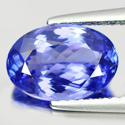 Natural Violetish Blue Tanzanite 2.43 Ct. Clean Oval Shape 10.1 x 6.8 Mm. Gemstone From Tanzania (1 of 3)