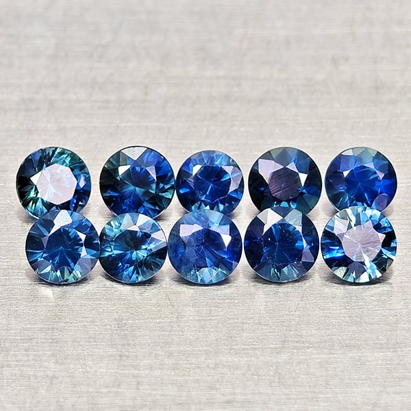 Natural Blue Sapphire 0.88 Ct. 10 Pcs Round Diamond Cut 2.7 Mm Gemstones From Madagascar: Product ID: 806162644 Product Name: Natural Blue Sapphire Weight: 0.88 CT. Size: 2.7 x 2.7 x 1.8 MM. Shape: Round Diamond Cut Color: Blue Clarity:VVS Luster: Good Gems Origin: Madagascar Treatment: He