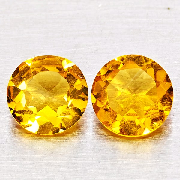 Natural Yellow Citrine 2.43 Ct. 2 Pcs Round Shape 7.2 Mm Gemstones From Brazil: Product ID: 801815384 Product Name: Natural Citrine Weight: 2.43 CT. Size: 7.2 x 7.2 x 4.4 MM. Shape: Round Shape Color: Yellow Clarity:VSI - SI1 Luster: Good Gems Origin: Brazil Treatment: Unheated C