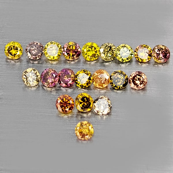 Natural Fancy Color Diamond 0.25 Ct. 20 Pcs. Round Diamond Cut 1.5 Mm From Belgium (1 of 3)