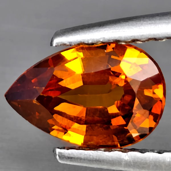 Natural Orange Spessartine Garnet 0.89 Ct. Pear Shape 8 x 5.5 Mm Gemstone From Namibia (1 of 3)