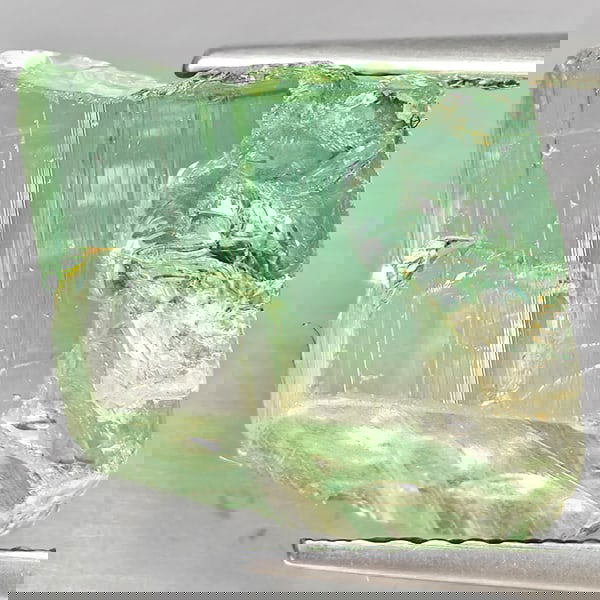 Natural Green Tourmaline 8.65 Ct. Rough Shape 12.1 x 10.6 Mm Gemstone From Nigeria (1 of 3)