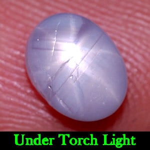 Natural Unheated Blue Star Sapphire 6 Rays 1.50 Ct. Oval Cabochon Shape 7.2 x 5.5  Mm. Gemstone (1 of 3)