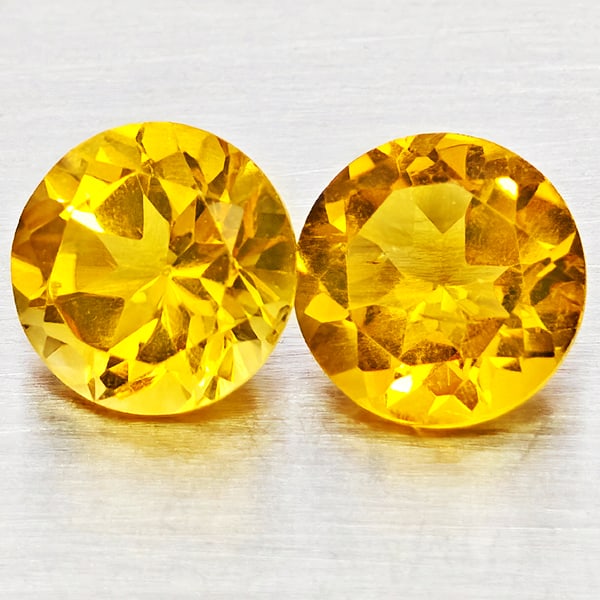 Natural Yellow Citrine 2.53 Ct. 2 Pcs Round Shape 7.1 Mm Gemstones From Brazil: Product ID: 801815366 Product Name: Natural Citrine Weight: 2.53 CT. Size: 7.1 x 7.1 x 5 MM. Shape: Round Shape Color: Yellow Clarity:VSI - SI1 Luster: Good Gems Origin: Brazil Treatment: Unheated Cry