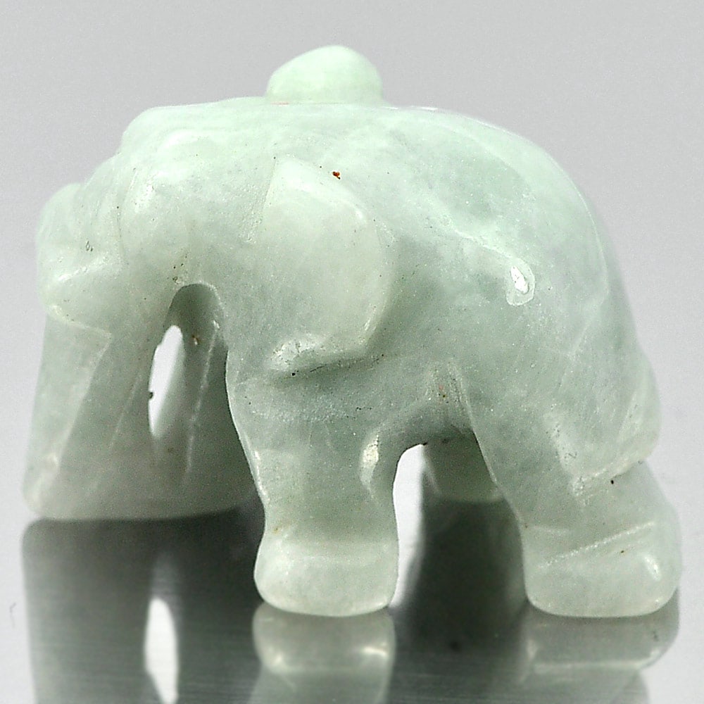 Natural Green Jade 50.28 Ct. Elephant Carving Shape 25 x 18 Mm Gemstone From Thailand: Product ID: 819813075 Product Name: Natural Jade Weight: 50.28 CT. Size: 25 x 18 x 15 MM. Shape: Elephant Carving Color: Green Clarity:Opaque Luster: Good Gems Origin: Thailand Treatment: Unheated Cry