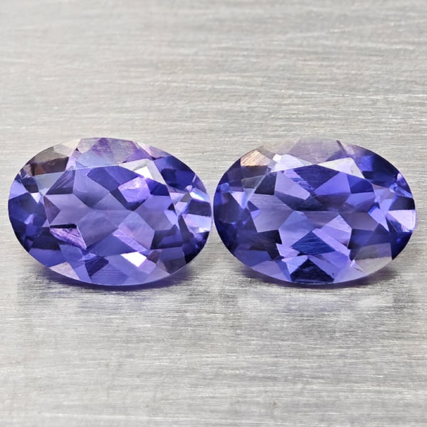 Natural Violetish Blue Iolite 1.49 Ct. 2 Pcs Oval Shape 7.2 x 5.2 Mm Gemstones From Madagascar: Product ID: 803804854 Product Name: Natural Iolite Weight: 1.49 CT. Size: 7.2 x 5.2 x 3.6 MM. Shape: Oval Shape Color: Violetish Blue Clarity:VSI Luster: Good Gems Origin: Madagascar Treatment: Unheat