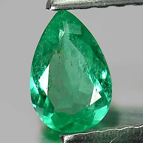 Natural Green Emerald 0.25 Ct. Pear Shape 6 x 4  Mm. Gemstone From Columbia (1 of 3)