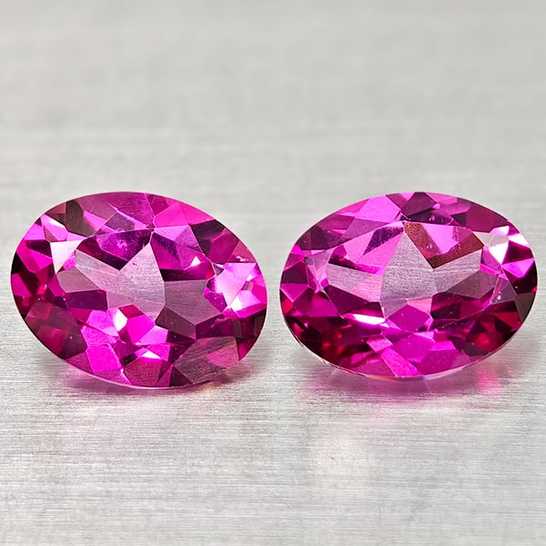 Natural Pink Topaz 2.93 Ct. 2 Pcs. Clean Oval Shape 8.1 x 6 Mm. Gemstone From Brazil: Product ID: 807168227 Product Name: Natural Topaz Weight: 2.93 CT. Size: 8.1 x 6 x 3.9 MM. Shape: Oval Shape Color: Pink Clarity:IF Luster: Very Good Gems Origin: Brazil Treatment: Treated Crystal Str