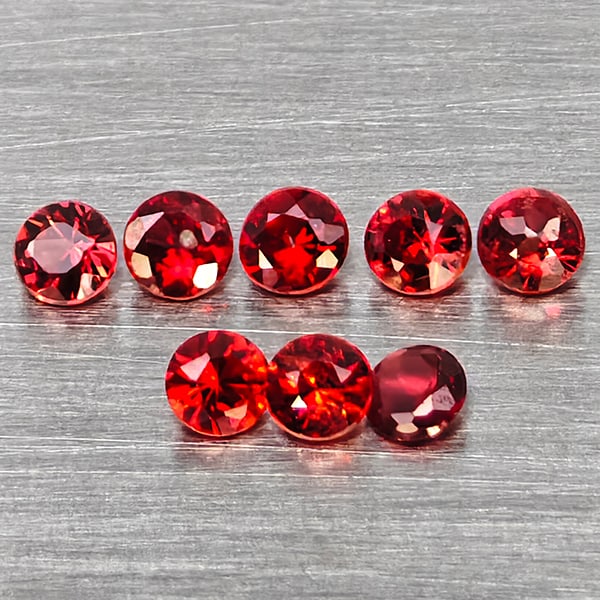 Natural Orangish Red Songea Sapphire 0.61 Ct. 8 Pcs Round Diamond Cut 2.2 Mm Gemstones From Tanzania: Product ID: 806162834 Product Name: Natural Red Sapphire Weight: 0.61 CT. Size: 2.2 x 2.2 x 1 MM. Shape: Round Diamond Cut Color: Orangish Red Clarity:SI1 Luster: Good Gems Origin: Tanzania Treatment: