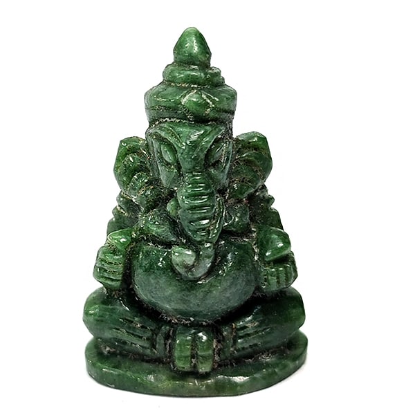 Natural Green Jade Happy Ganesha Carving 46.48 Ct. Size 13 x 20 x 28 Mm. Gemstone: Product ID: 818102611 Product Name: Natural Gemstones Weight: 46.48 CT. Size: 13 x 20 x 28 MM. Shape: Caving Color: Green Clarity:Opaque Luster: Good Gems Origin: Burma Treatment: Unheated Crystal Str