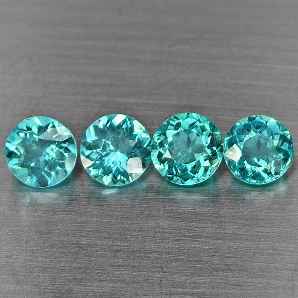 Natural Paraiba Color Apatite 2.14 Ct. 4 Pcs Round Shape 5.3 Mm Gemstones From Tanzania: Product ID: 800613761 Product Name: Natural Apatite Weight: 2.14 CT. Size: 5.3 x 5.3 x 3.3 MM. Shape: Round Color: Paraiba Color Clarity:SI1 Luster: Good Gems Origin: Tanzania Treatment: Unheated Crys