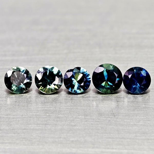 Natural Multi Color Sapphire 0.98 Ct. 5 Pcs Round Diamand Cut 3.7 to 2.1 Mm Gemstones From Tanzania: Product ID: 806162169 Product Name: Natural Green Sapphire Weight: 0.98 CT. Size: 3.7 x 3.7 x 2.6 to 3.2 x 3.2 x 2.1 MM. Shape: Round Diamond Cut Color: Fancy Color Clarity:VSI Luster: Very Good Gems