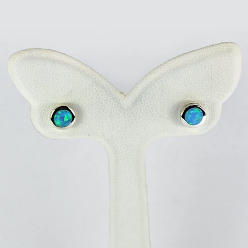 925 Sterling Silver Stud Earrings Jewelry with Multi Color Blue Created Opal: Product ID: 280120003 Product Type: 925 Sterling Silver Fine Jewelry Jewelry Weight: 1.27 Grams. Gemstones Color: Multi-Color Metal: Solid Silver 92.5%. Gemstone Detail: Average Range 1.22 - 1.45 Gram