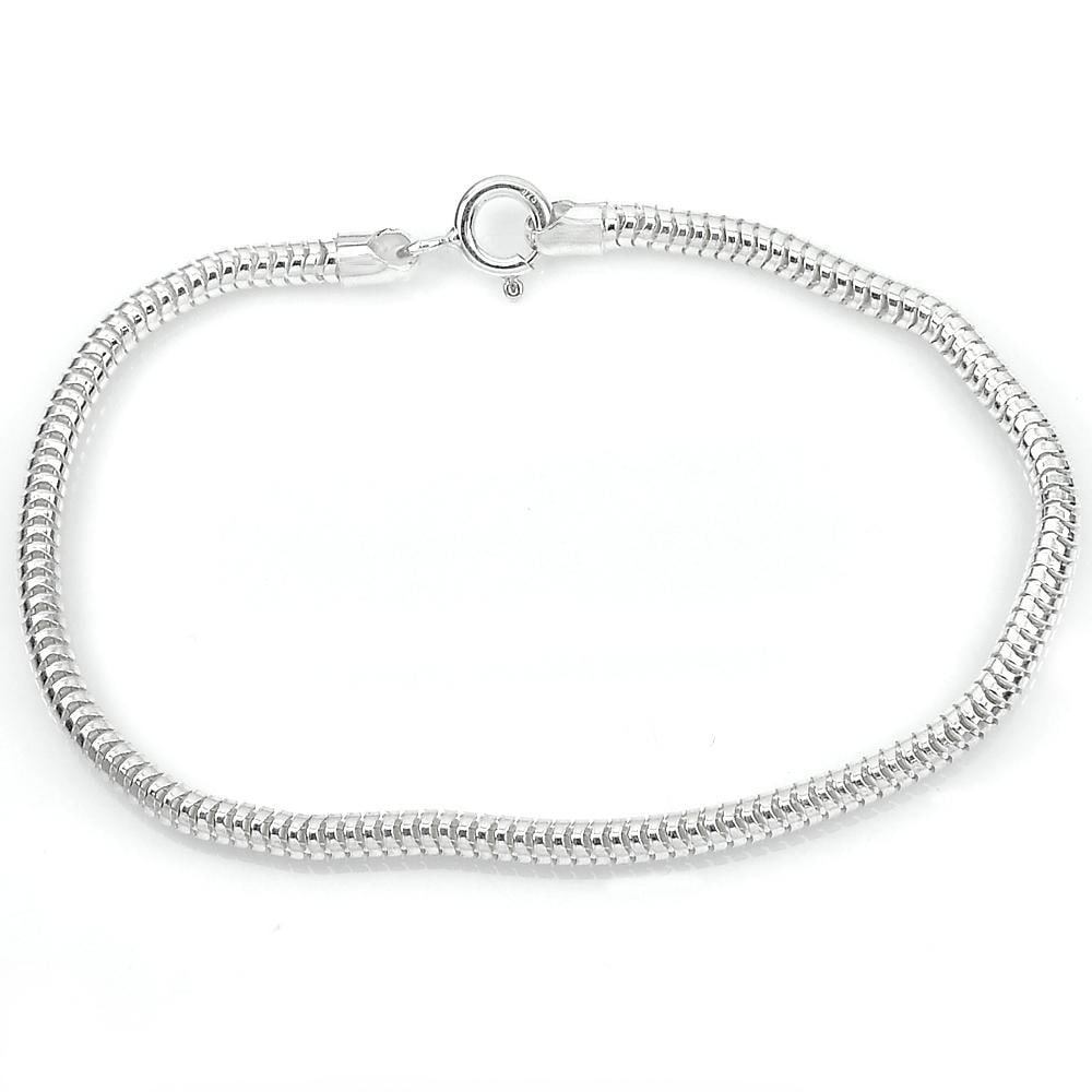 5.33 G. Real 925 Sterling Silver Chain Bracelet Fine Jewelry Length 7 Inch. (1 of 3)