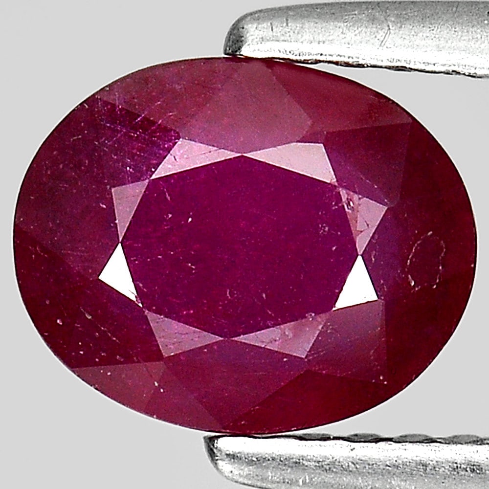 Natural Red Pink Ruby 1.72 Ct. Oval Shape 7.9 x 6.4 Mm. Gemstone From Madagascar: Product ID: 805916778 Product Name: Natural Ruby Weight: 1.72 CT. Size: 7.9 x 6.4 x 3.6 MM. Shape: Oval Color: Red Pink Clarity:VSI Luster: Good Gems Origin: Madagascar Treatment: Heated Lead-glass fi